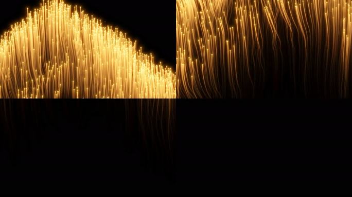 金色箭头浪潮般优美流水粒子转场