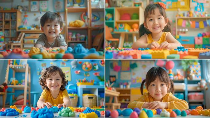 六一儿童节 儿童笑容欢乐卡通素材