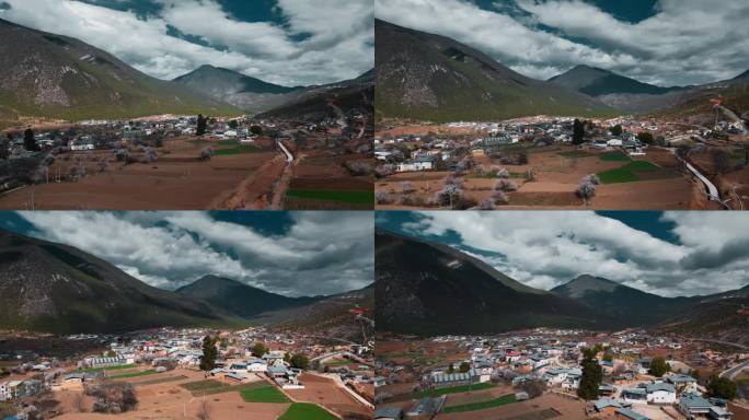 春季香格里拉尼西藏族村庄延时视频