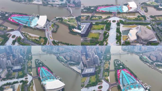 广州海心沙天河体育中心亚运会场馆航拍天河