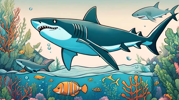 海底鲨鱼凶猛动物