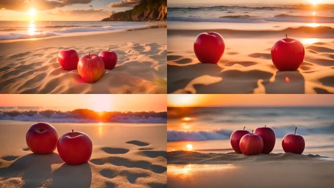 海滩上的苹果