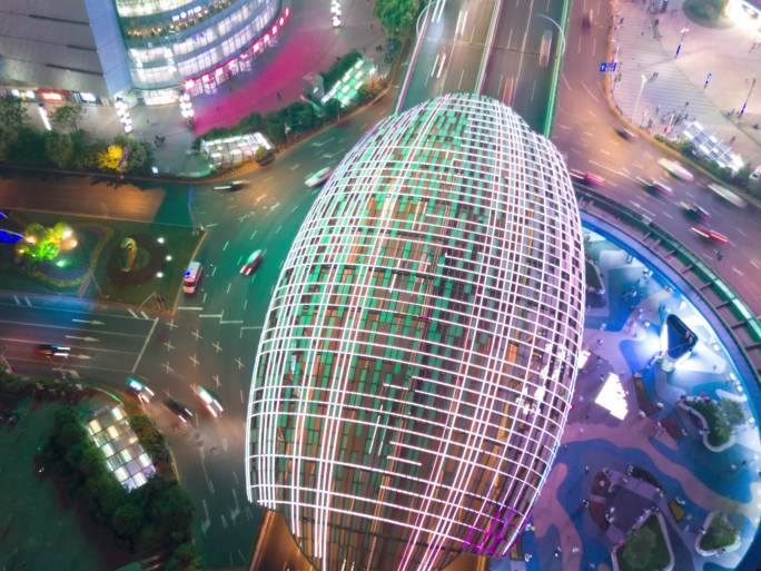 五角场大彩蛋航拍延时