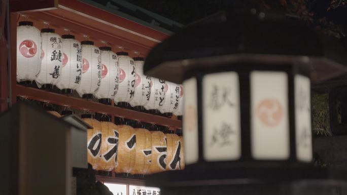 4k日本文化献灯灯笼特写变焦