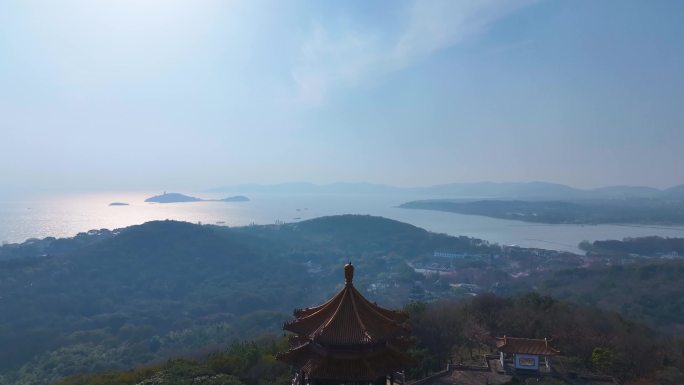 江苏省无锡太湖鼋头渚风景区航拍风景区国家