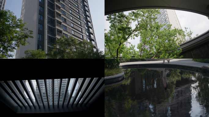 成都天府小区高档玻璃大楼环境景观多镜头