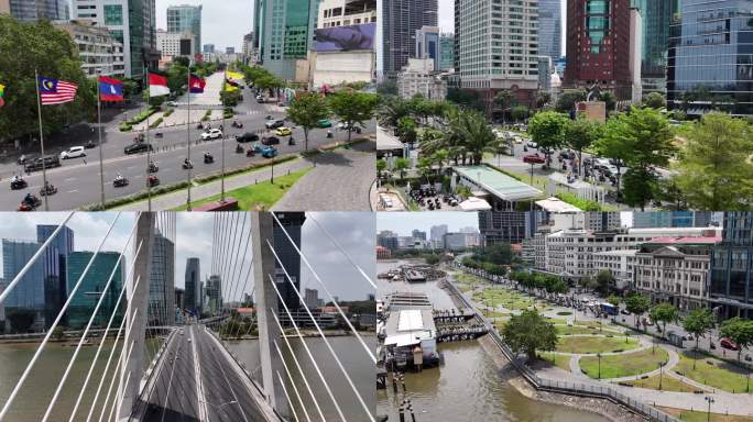 越南城市交通马路车流合集