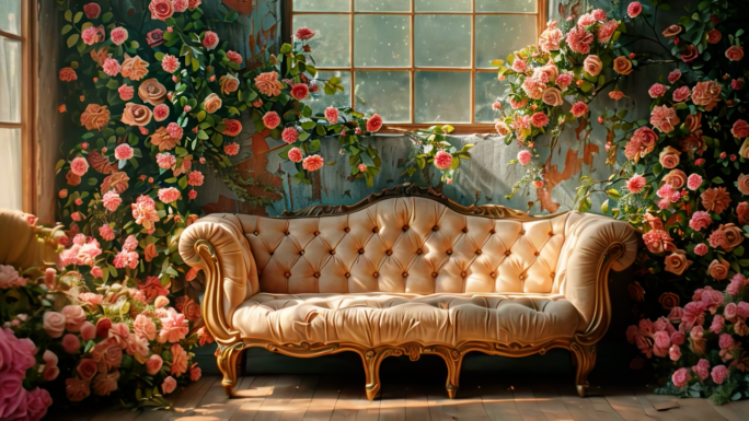 欧式沙发背景墙 欧式花墙设计 花墙装饰