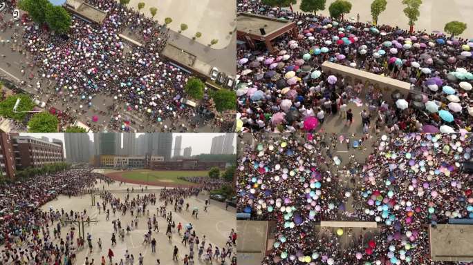 合肥中考考场 寿春路中学考生进场学生考试