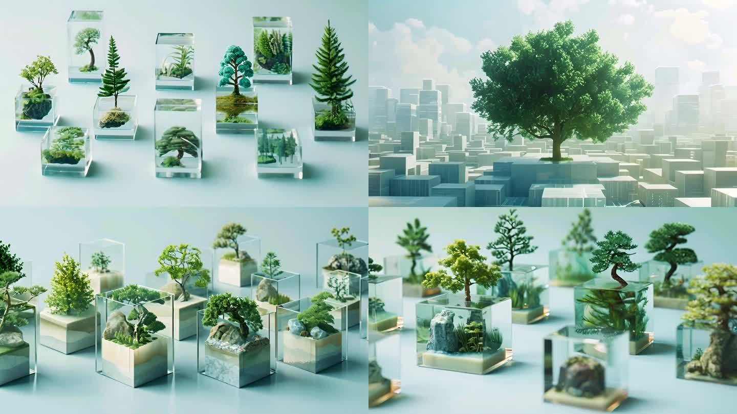 干净植物生命之树创意空间
