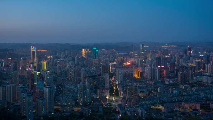 兰州城市建筑夜景全景延时8k