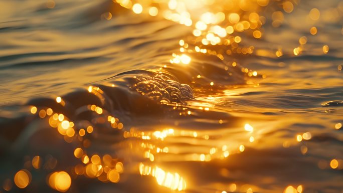 海面水面日出波光粼粼视频素材
