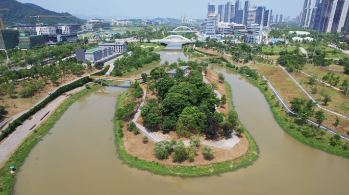 5.4K长沙市龙王港生态公园航拍空镜