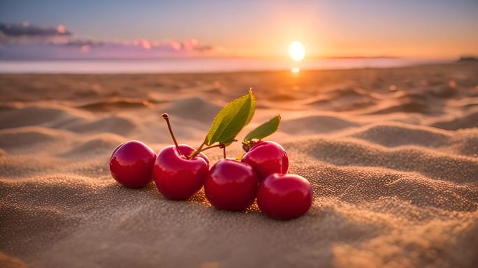 海滩上的樱桃