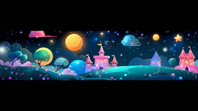 儿童节表演节目卡通城堡背景
