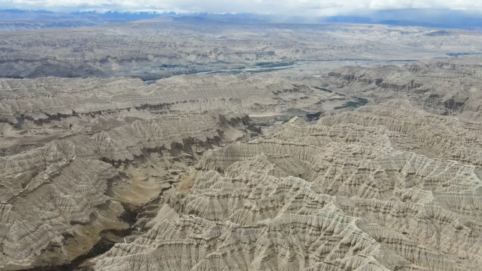 航拍中国西藏阿里地区札达县札达土林风光