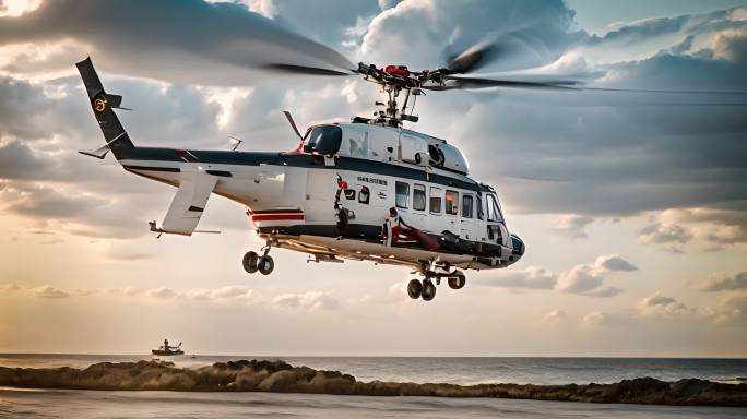 海岸警卫队直升机海上救援