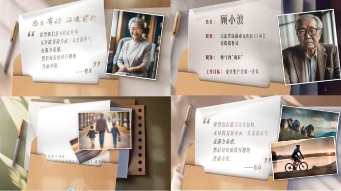 怀旧文字标题信封寄语档案展示ae模板
