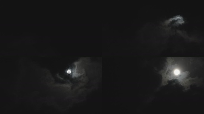 深夜乌云遮挡月亮