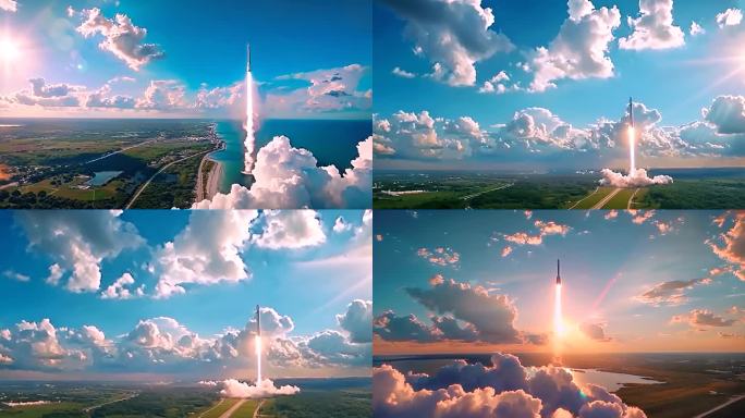 航天航空火箭发射升空大国重器ai素材原创