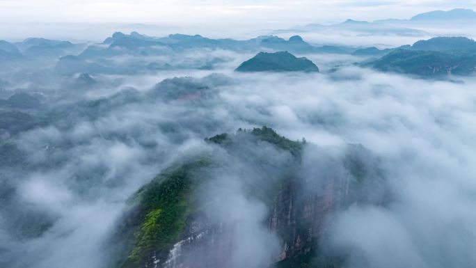 江西鹰潭龙虎山风光航拍延时