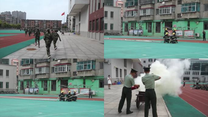 学校消防演习学生自求意识防火防难