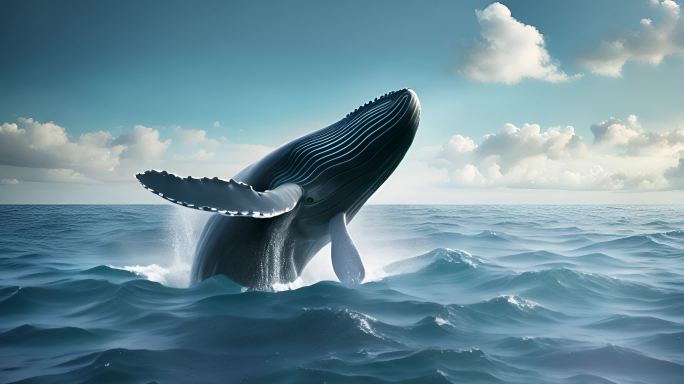 海上的鲨鱼鲸鱼跃出水面