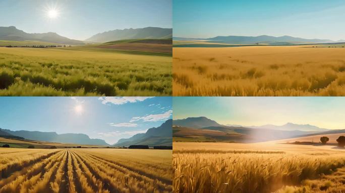 10麦田农业 夏天 金色 谷类植物 小麦