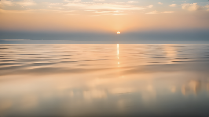 大海海面日出早晨宁静自然风景