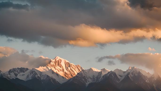 珠峰雪山日出