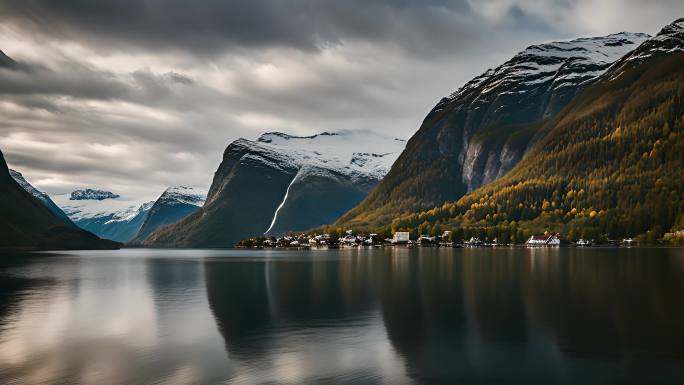 挪威自然风光壮丽景色