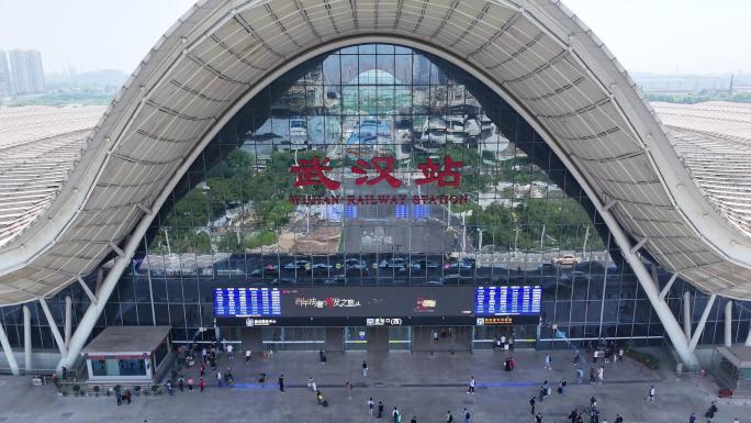 武汉站火车站航拍