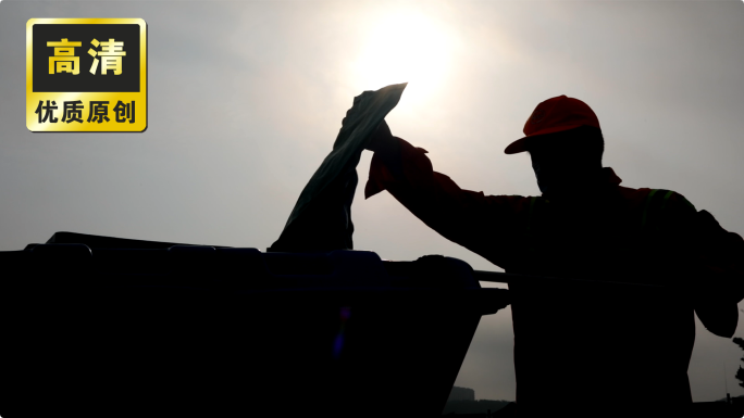 环卫工人清理街道 打扫卫生 环卫