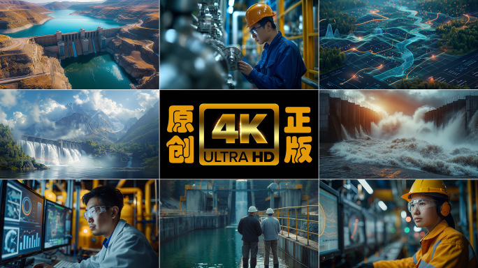 大国重器智能水力发电能源发电大坝水电站