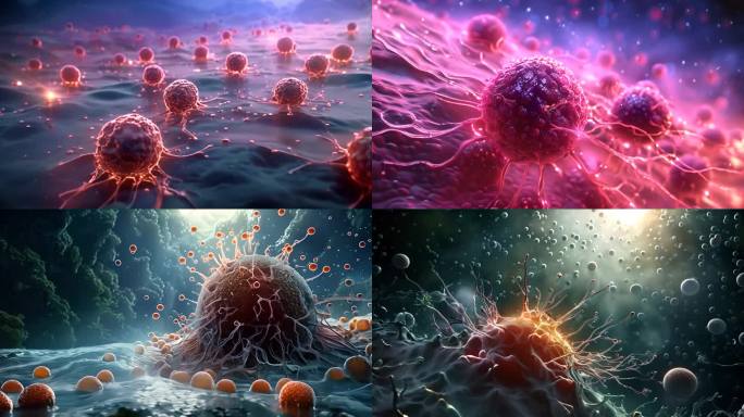 细菌病毒癌细胞肿瘤形成癌症ai素材原创