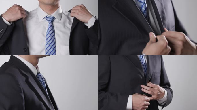 商务男士穿正装打领带穿西装西服整理着装