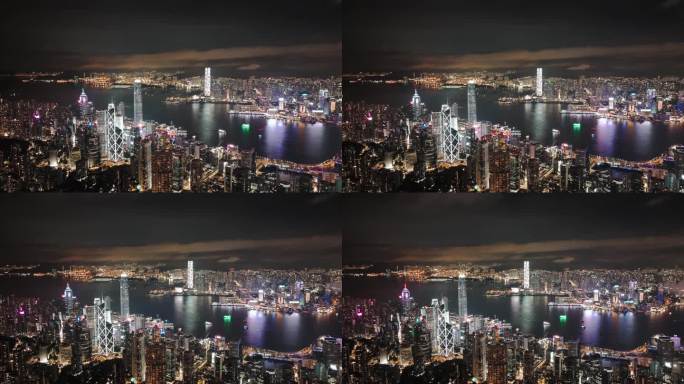 香港太平山顶雨后拍摄维多利亚港