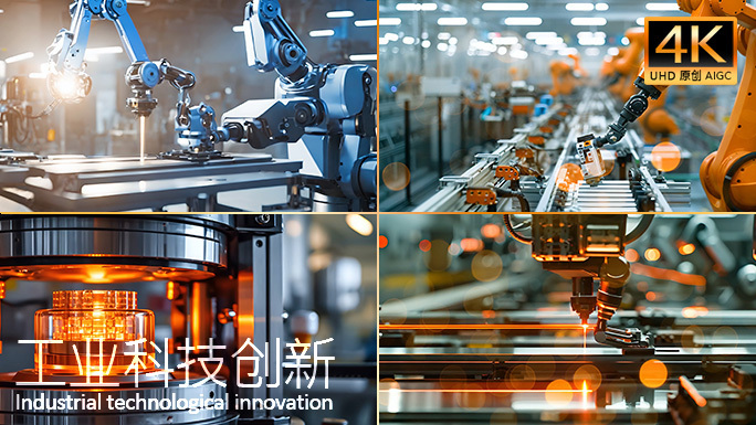 工业科技创新合集 无人工厂机械臂生产线