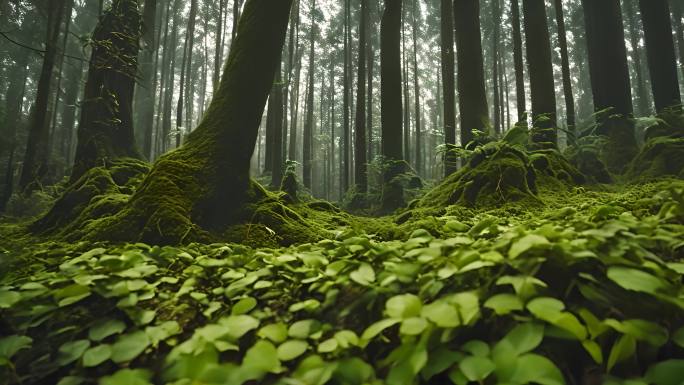森林中的地被植物
