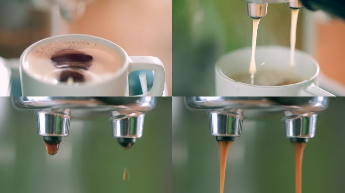 咖啡制作咖啡液慢动作下落咖啡豆煮咖啡