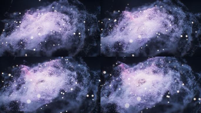 梦幻流动粒子星云背景三维渲染