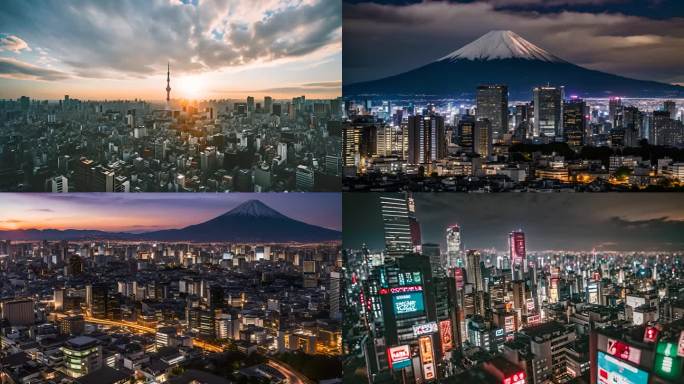 日本东京繁华都市大景