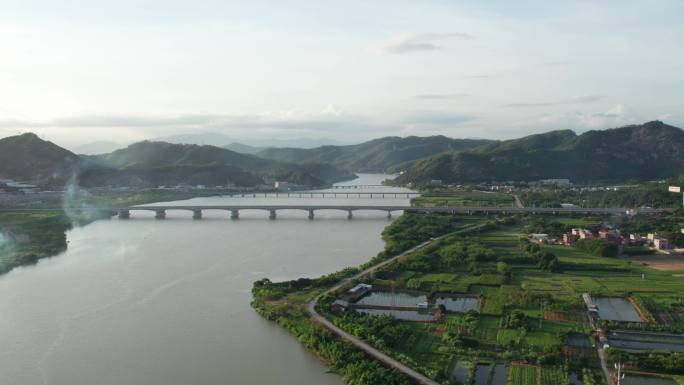 4K航拍福建漳州九龙江北溪流水