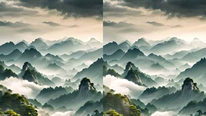 中国山水画竖屏