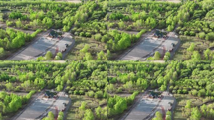 航拍中国冷极谷根河源湿地公园景区入口(2