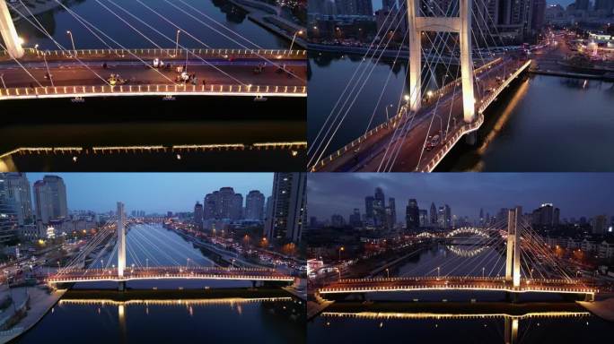 天津刘庄桥夜景航拍