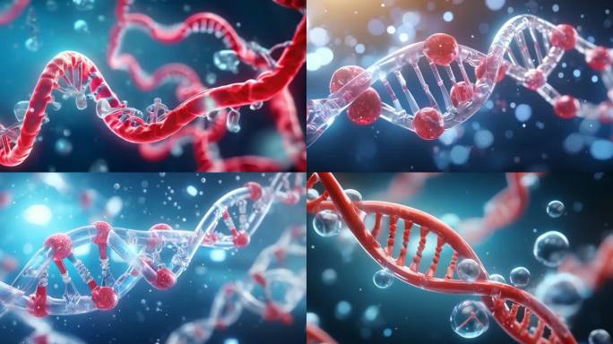医学DNA双螺旋结构基因分子4K