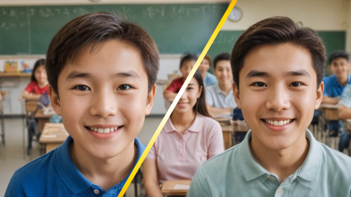 中国学生小学初中高中大学成长阶段延时动画