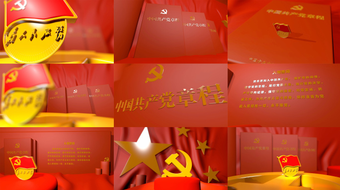 4k党政片头党建入党誓词党政空镜头