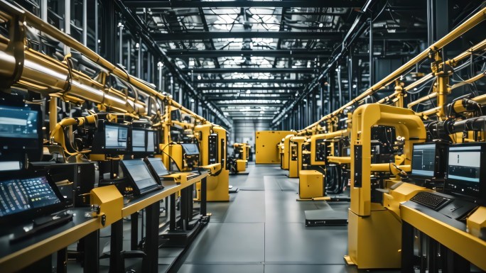 工业科技创新 无人工厂 机械臂生产线